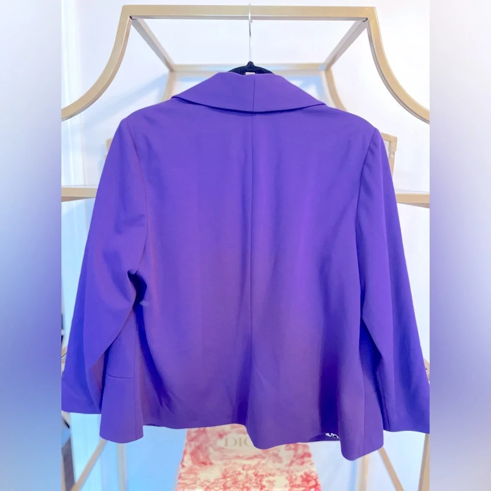 Chicos Amethyst Blazer With Leopard Interior NWT - Picture 2 of 3